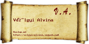 Völgyi Alvina névjegykártya